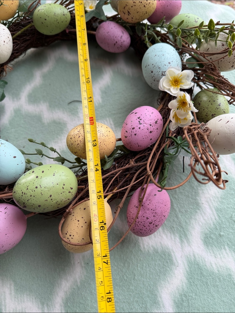 Spring Pastel Egg Wreath - Decorative Home Holiday Accent - Picture 8 of 8